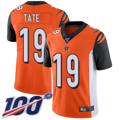 Cincinnati Bengals Limited Orange Men Auden Tate Alternate Jersey NFL Footballl #19 100th Season Vapor Untouchable->cincinnati bengals->NFL Jersey